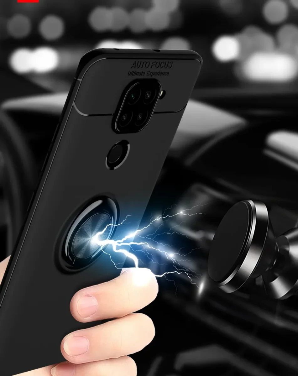 Xiaomi Redmi Note 9 Hoesje met Ring Kickstand Zwart afbeelding 9