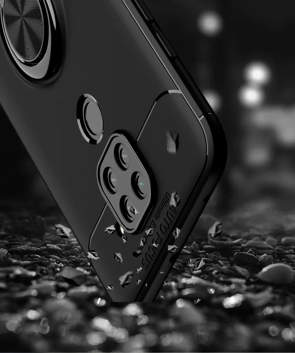 Xiaomi Redmi Note 9 Hoesje met Ring Kickstand Zwart afbeelding 11