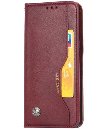 Xiaomi Redmi Note 9 Portemonnee Hoesje Bookcase Bordeaux Rood Hoesjes
