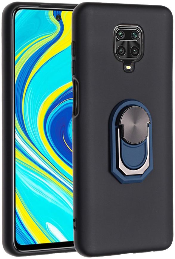 Xiaomi Redmi Note 9S / Note 9 Pro Hoesje met Kickstand Ring Blauw afbeelding 1