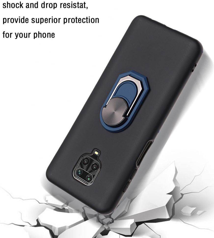 Xiaomi Redmi Note 9S / Note 9 Pro Hoesje met Kickstand Ring Blauw afbeelding 3