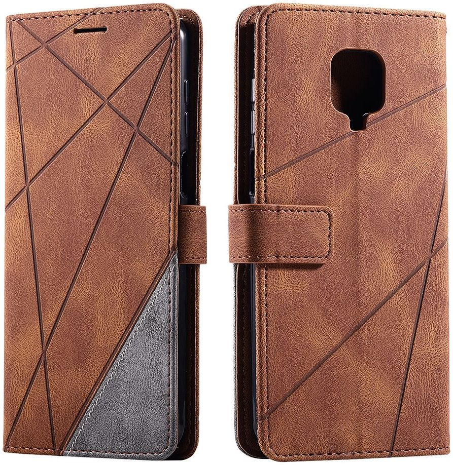 Xiaomi Redmi Note 9S / Note 9 Pro Hoesje Geometrie Portemonnee Bruin afbeelding 10