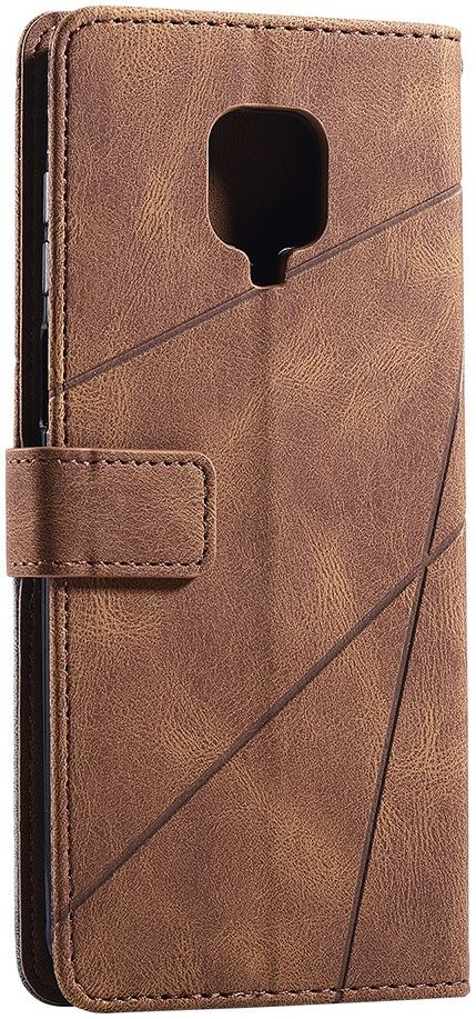 Xiaomi Redmi Note 9S / Note 9 Pro Hoesje Geometrie Portemonnee Bruin afbeelding 4