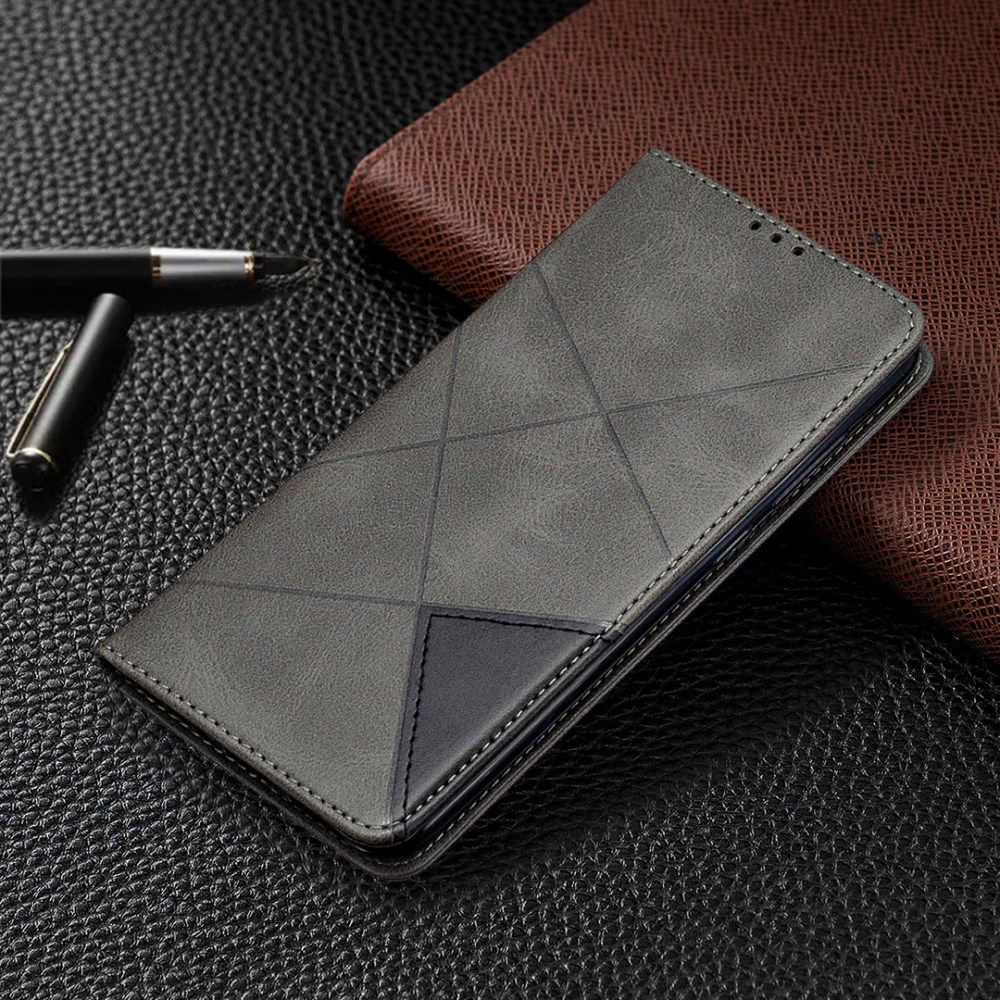 Xiaomi Redmi Note 9 Hoesje Geometrie Portemonnee Grijs afbeelding 8