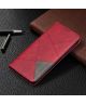 Xiaomi Redmi Note 9 Hoesje Geometrie Portemonnee Rood