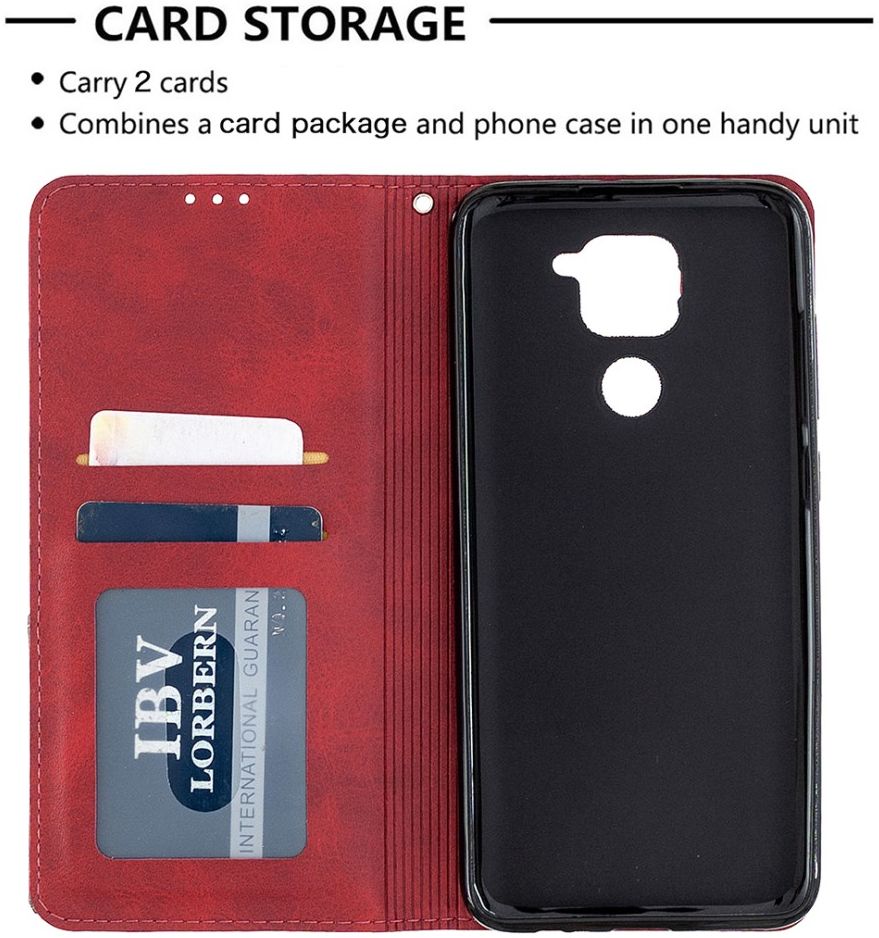 Xiaomi Redmi Note 9 Hoesje Geometrie Portemonnee Rood afbeelding 7