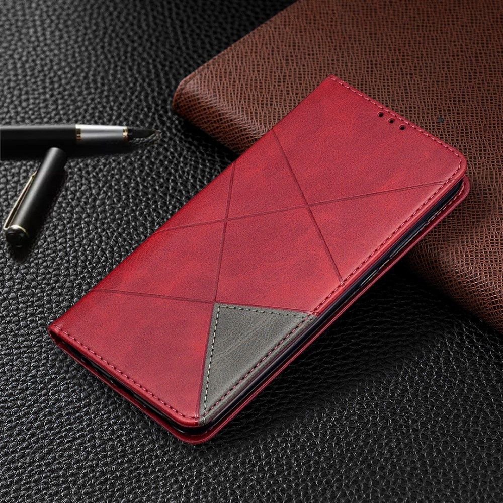 Xiaomi Redmi Note 9 Hoesje Geometrie Portemonnee Rood afbeelding 8