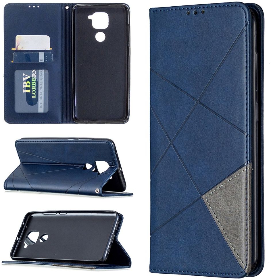 Xiaomi Redmi Note 9 Hoesje Geometrie Portemonnee Blauw afbeelding 3