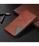Xiaomi Redmi Note 9 Hoesje Geometrie Portemonnee Coffee