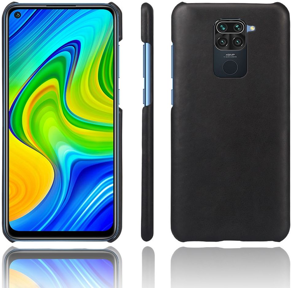 Xiaomi Redmi Note 9 Hoesje Crazy Horse Lederen Coating Zwart afbeelding 1