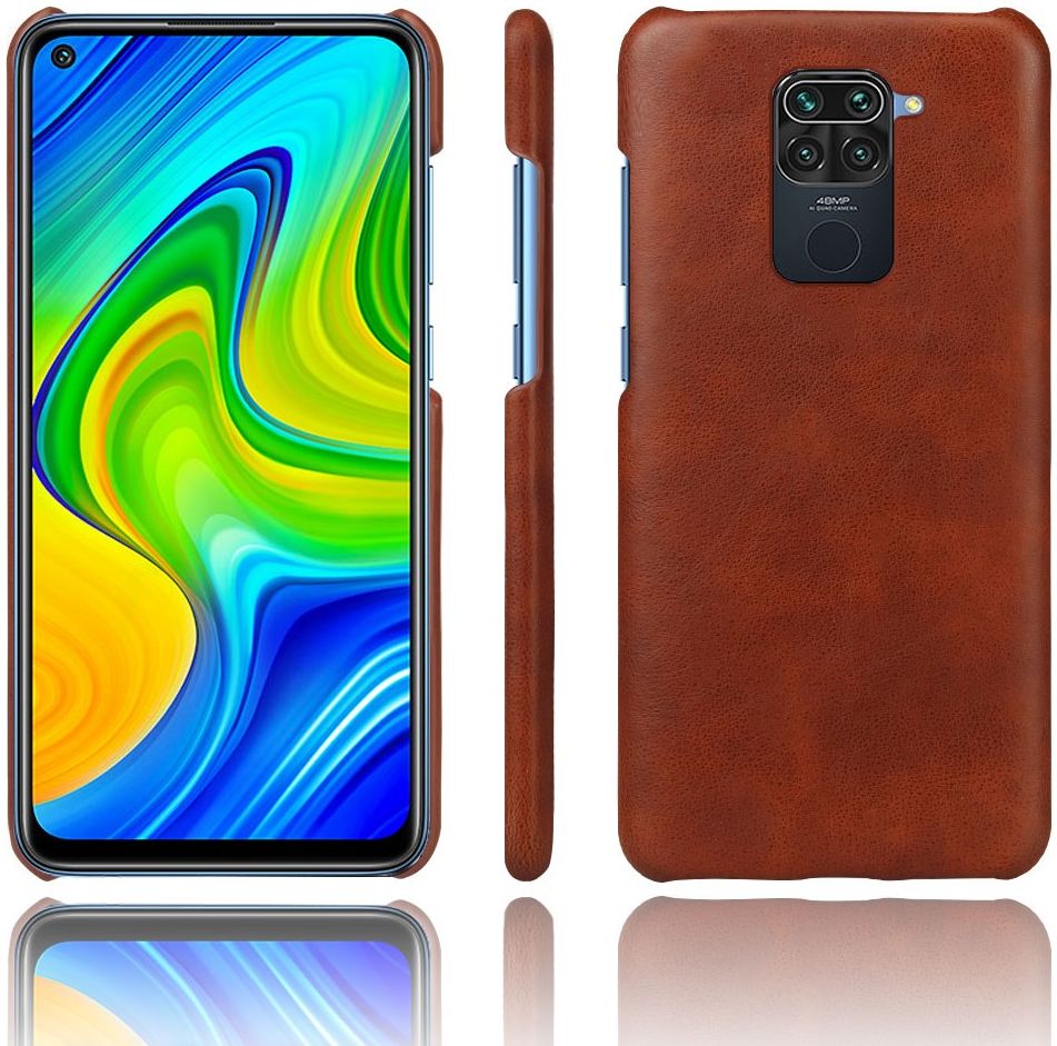Xiaomi Redmi Note 9 Hoesje Crazy Horse Lederen Coating Bruin afbeelding 1