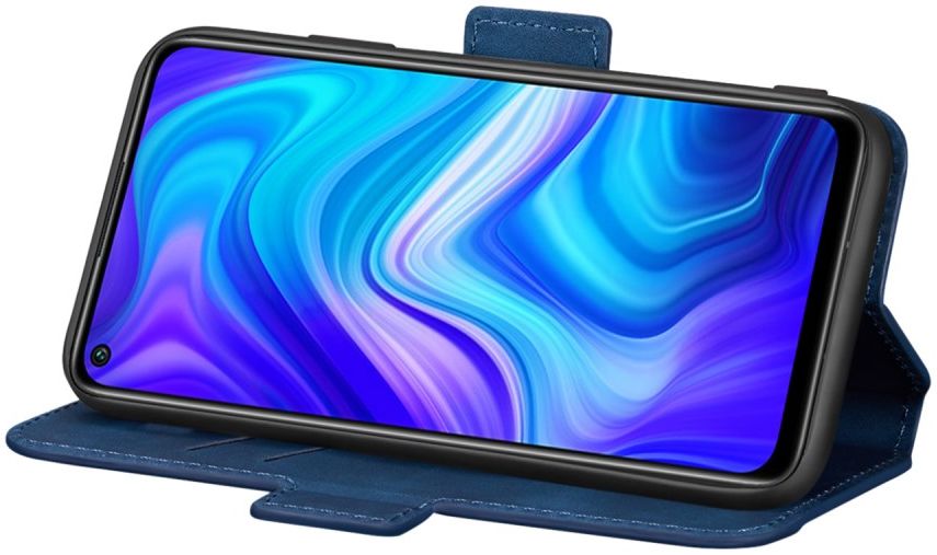 Xiaomi Redmi Note 9 Vintage Book Case Hoesje Blauw afbeelding 7
