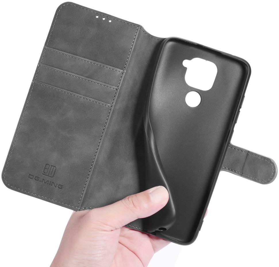 DG Ming Retro Portemonnee Xiaomi Redmi Note 9 Hoesje Grijs afbeelding 4