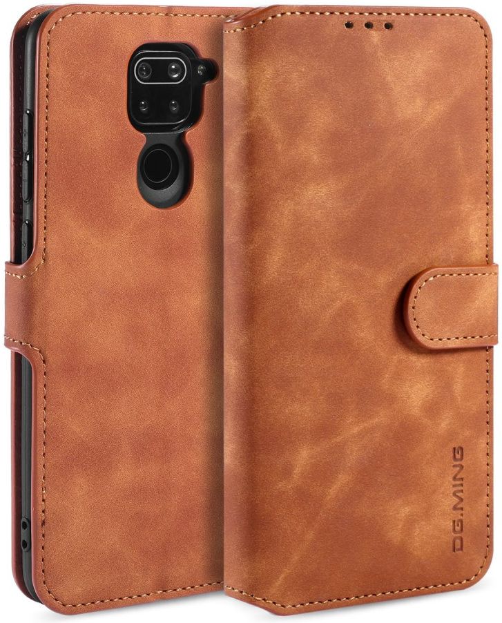 DG Ming Retro Portemonnee Xiaomi Redmi Note 9 Hoesje Bruin afbeelding 1