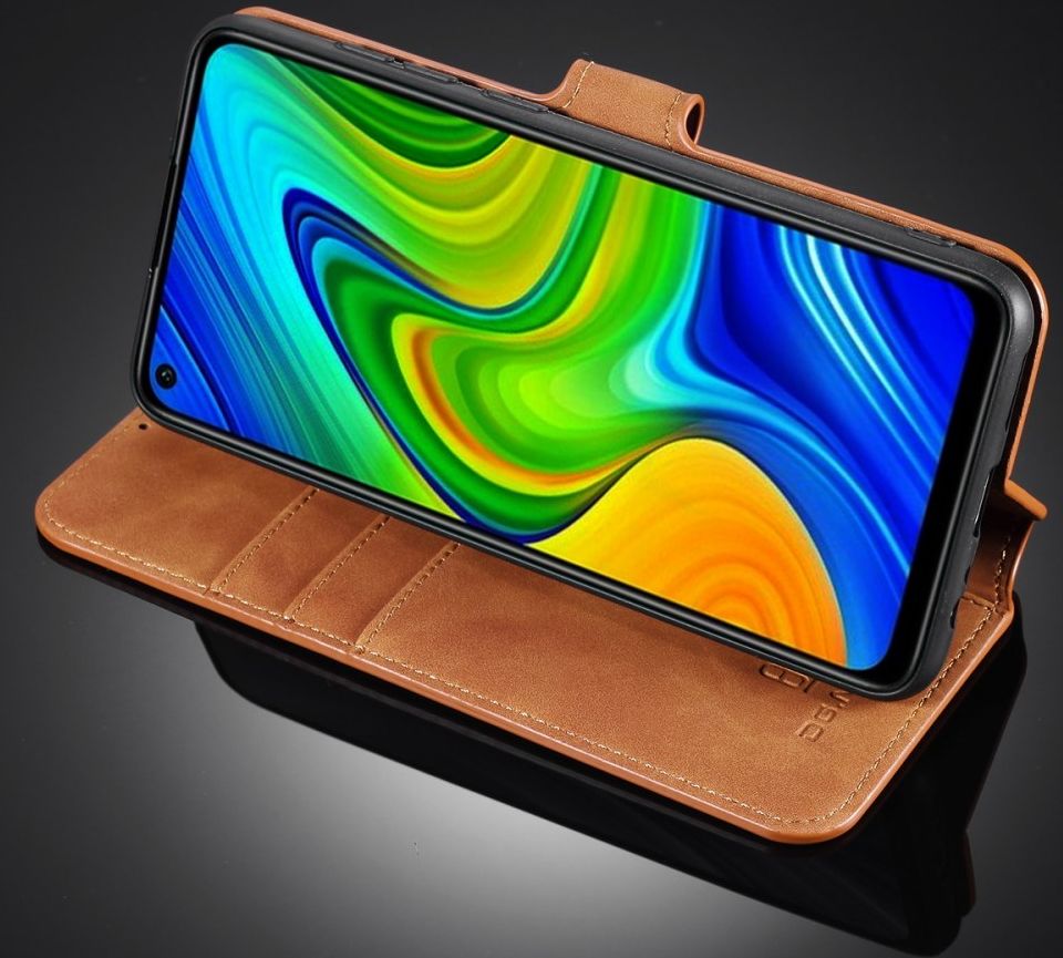 DG Ming Retro Portemonnee Xiaomi Redmi Note 9 Hoesje Bruin afbeelding 3