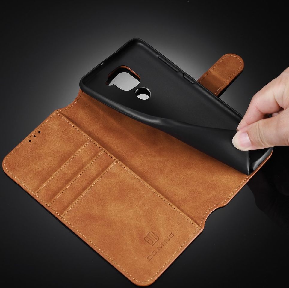 DG Ming Retro Portemonnee Xiaomi Redmi Note 9 Hoesje Bruin afbeelding 5
