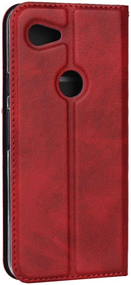 Google Pixel 3A XL Hoesje Vintage Bookcase met Kaarthouder Rood afbeelding 3