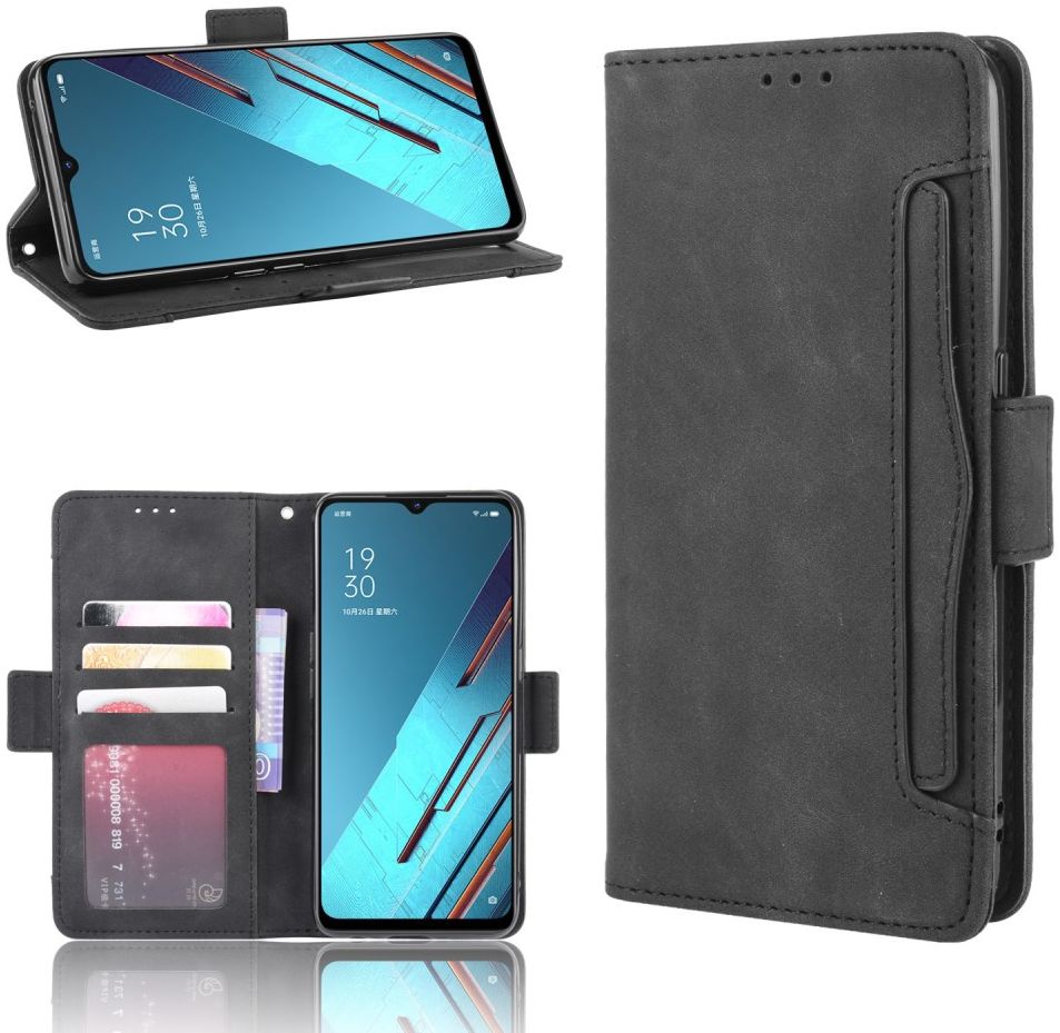 Oppo Find X2 Lite/Reno 3 Portemonnee Hoesje Met Kaarthouder Zwart afbeelding 1
