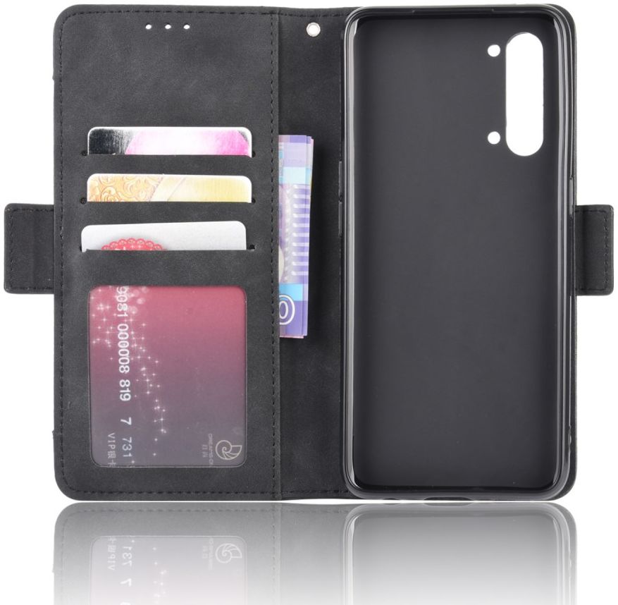 Oppo Find X2 Lite/Reno 3 Portemonnee Hoesje Met Kaarthouder Zwart afbeelding 8