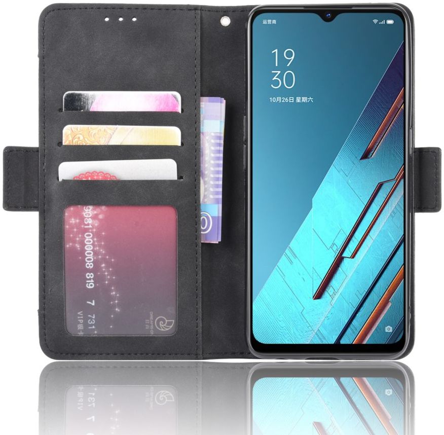 Oppo Find X2 Lite/Reno 3 Portemonnee Hoesje Met Kaarthouder Zwart afbeelding 9