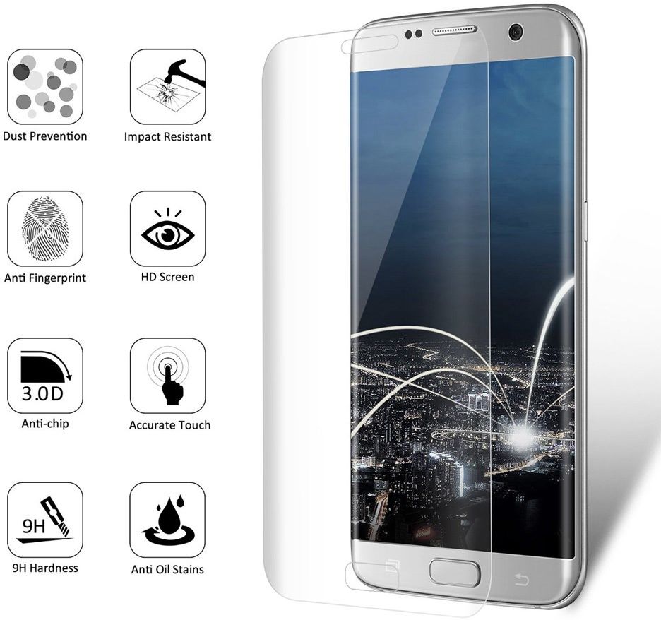 Samsung Galaxy S7 Edge Curved Tempered Glass Full Screen 3D afbeelding 1
