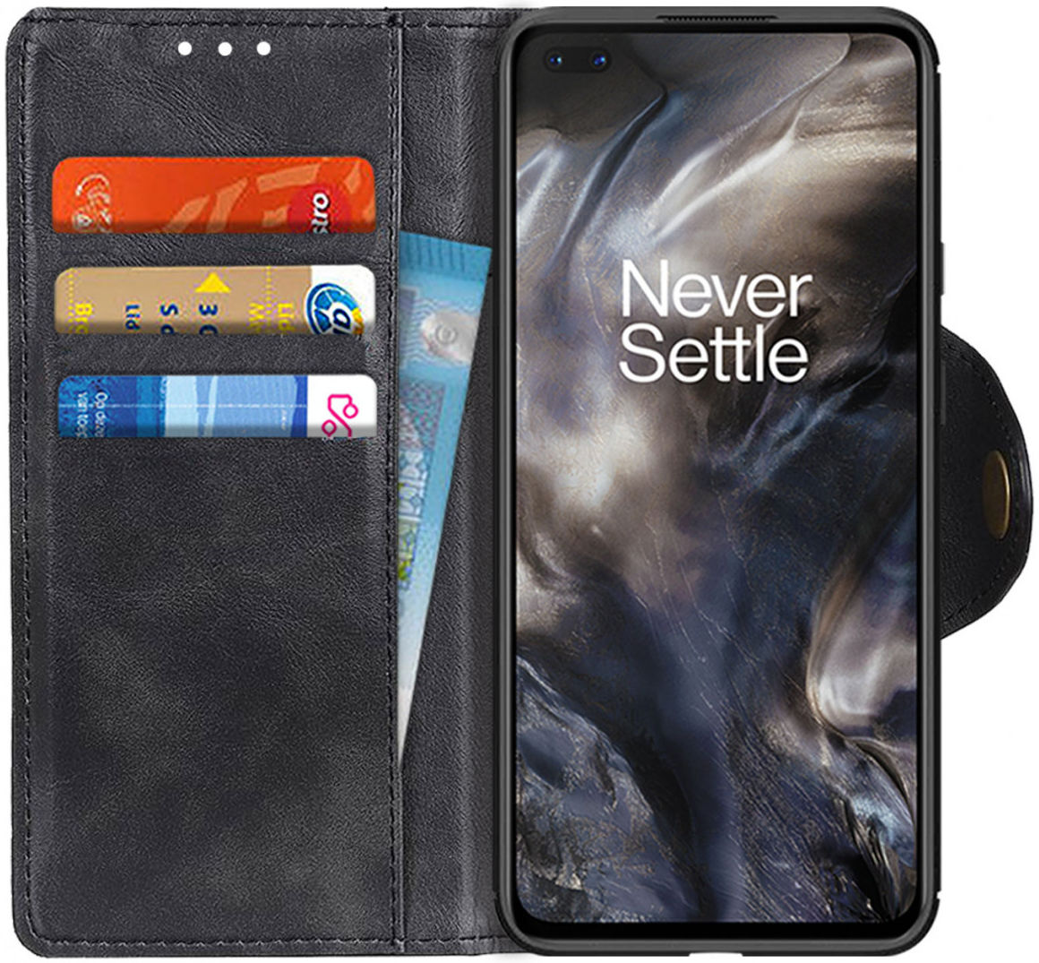 OnePlus Nord Portemonnee Bookcase Hoesje Zwart afbeelding 1