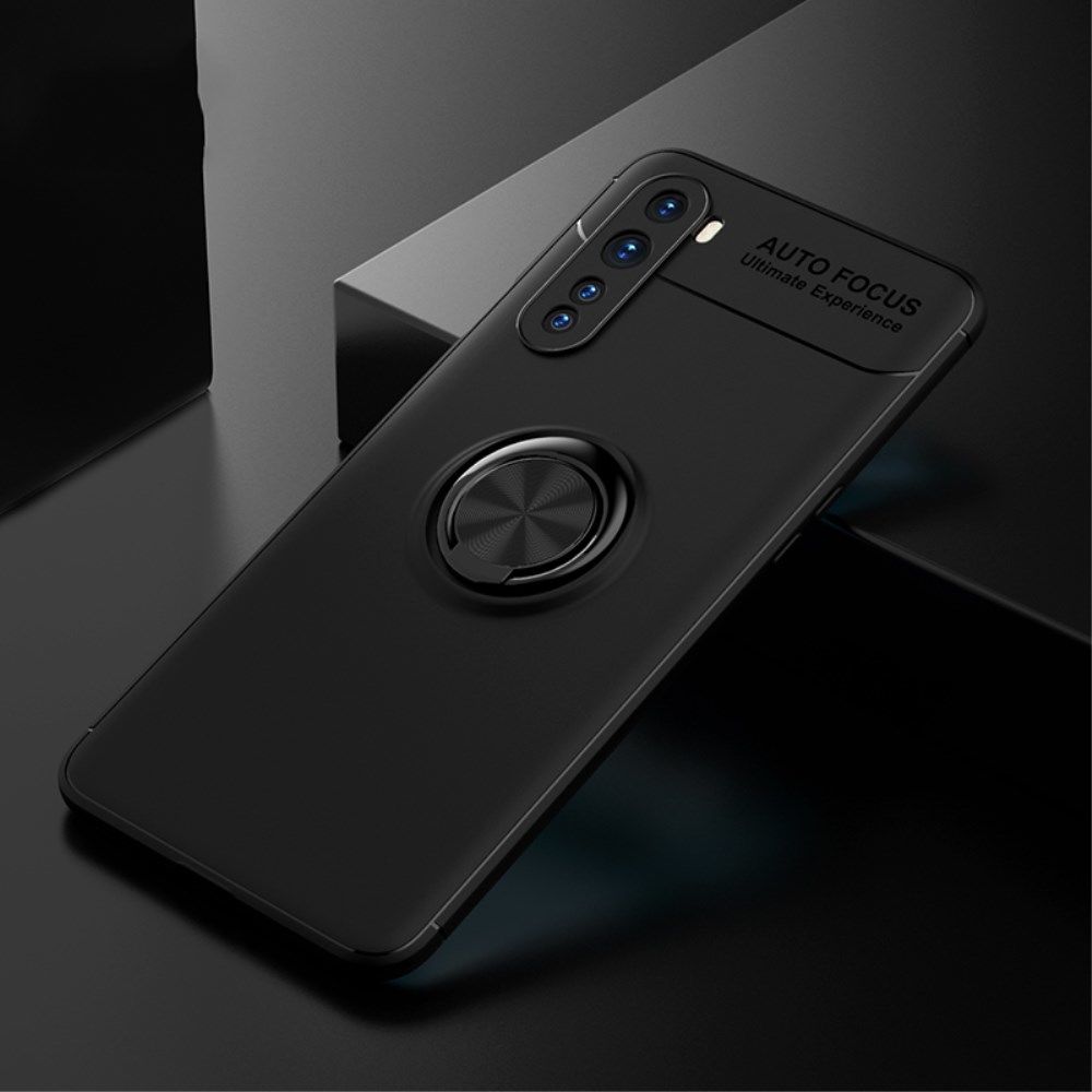 OnePlus Nord Hoesje met Metalen Magnetische Ring Kickstand Zwart afbeelding 2
