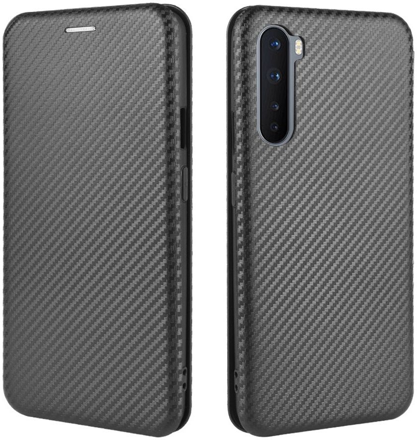 OnePlus Nord Carbon Fiber Portemonnee Hoesje Zwart afbeelding 4