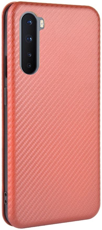 OnePlus Nord Carbon Fiber Portemonnee Hoesje Bruin afbeelding 8