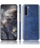 OnePlus Nord Hoesje Litchi Skin Backcover Blauw