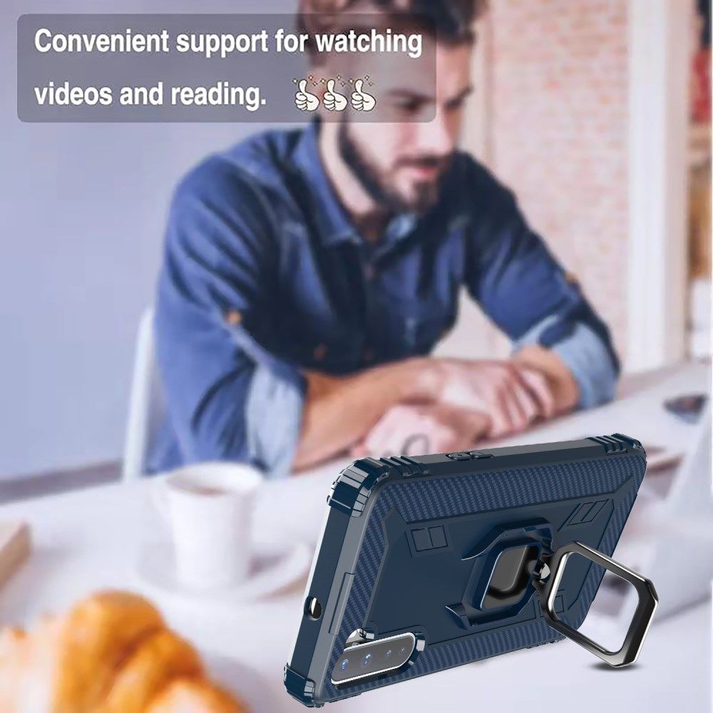 OnePlus Nord Hoesje met Ring Kickstand Blauw afbeelding 6