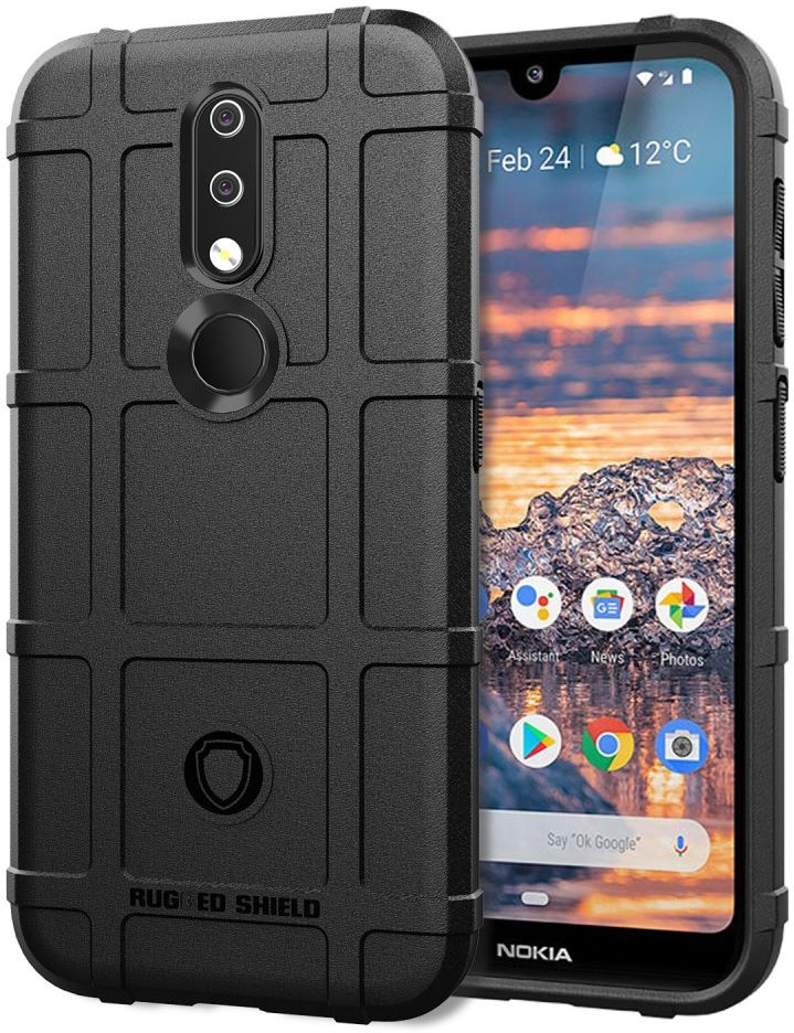 Nokia 4.2 Hoesje Shock Proof Rugged Shield Zwart afbeelding 1