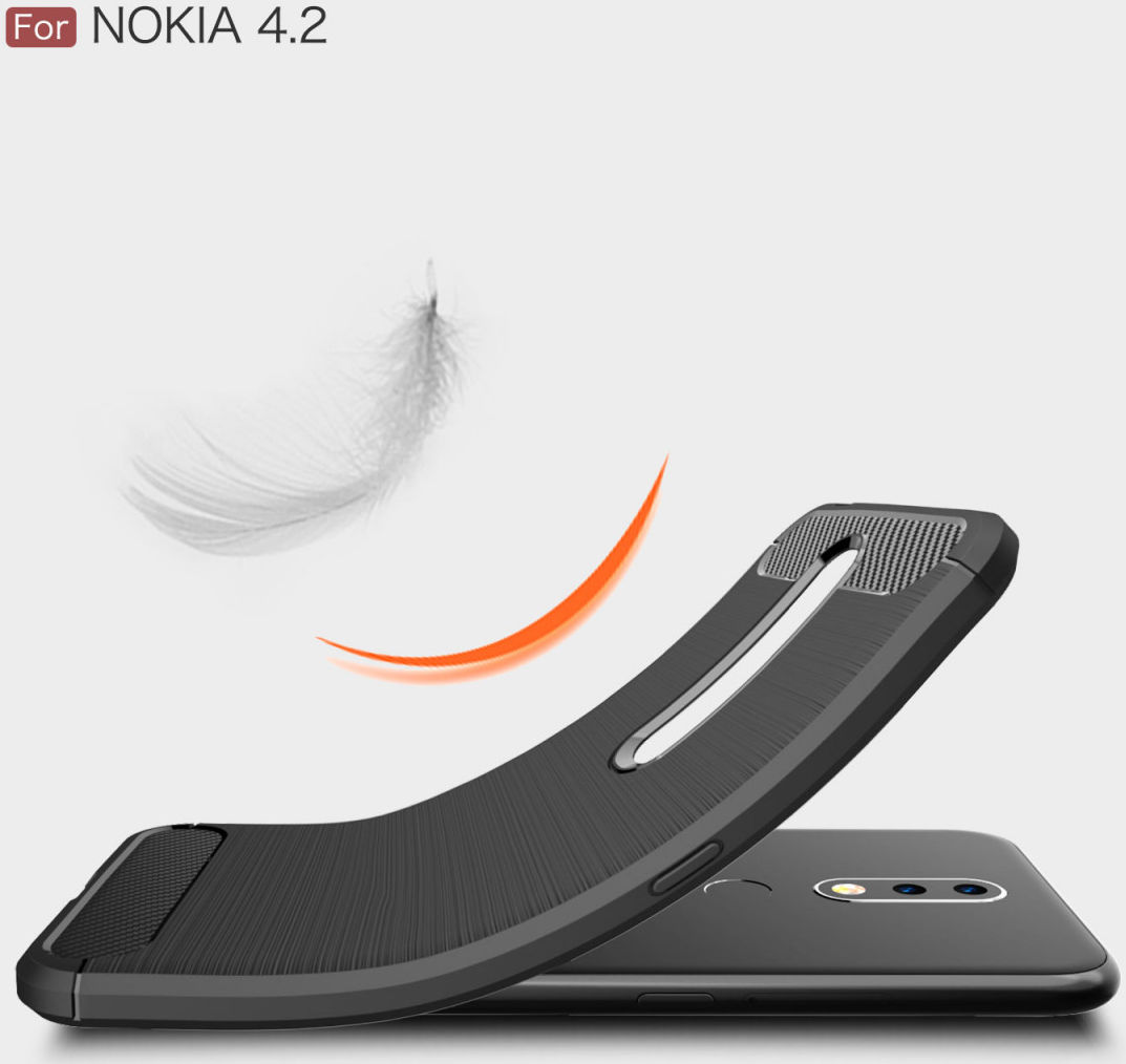 Nokia 4.2 Geborsteld TPU Hoesje Rood afbeelding 8