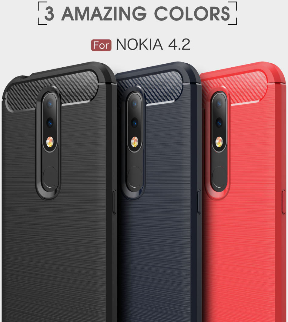 Nokia 4.2 Geborsteld TPU Hoesje Rood afbeelding 10
