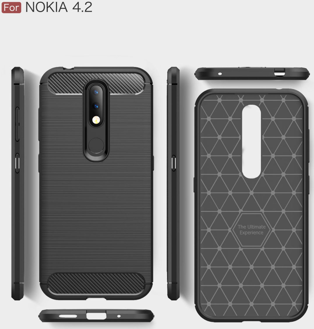 Nokia 4.2 Geborsteld TPU Hoesje Rood afbeelding 11