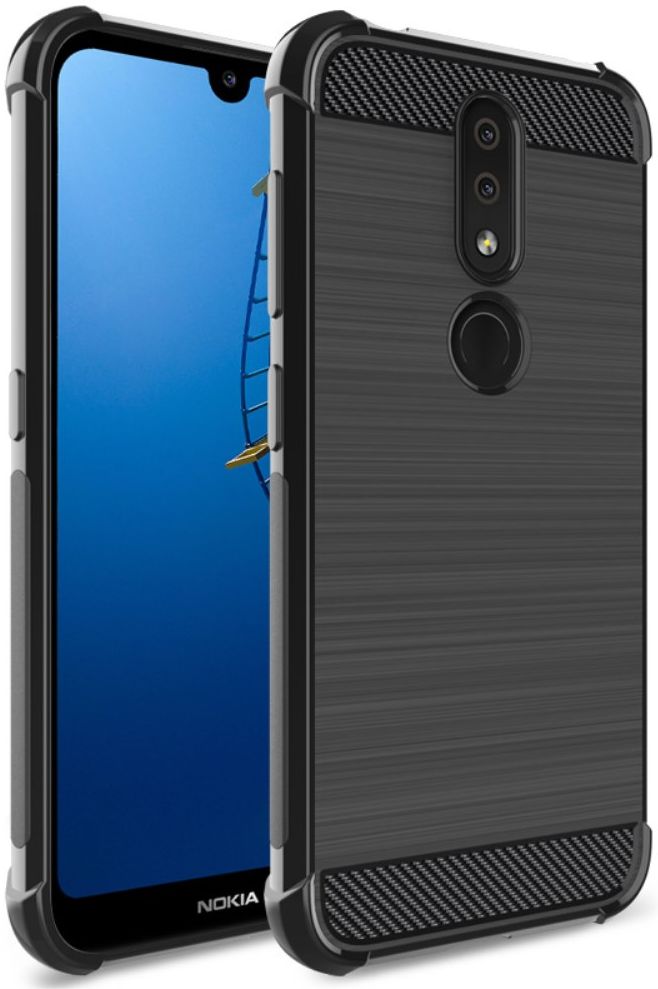 Nokia 4.2 Brushed TPU Hoesje Zwart afbeelding 1