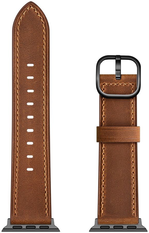 Apple Watch 1-10/SE/Ultra Bandje - 49/46/45/44/42MM - Leer - Bruin afbeelding 6
