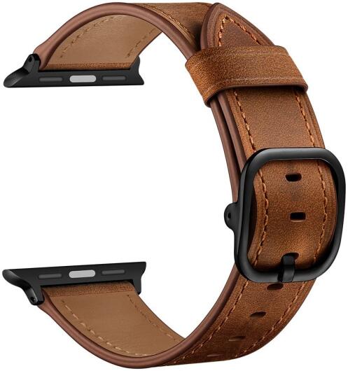 Apple Watch 1-10/SE/Ultra Bandje - 49/46/45/44/42MM - Leer - Bruin afbeelding 4