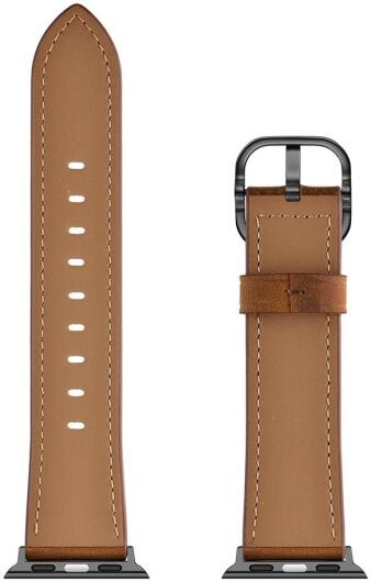 Apple Watch 1-10/SE/Ultra Bandje - 49/46/45/44/42MM - Leer - Bruin afbeelding 7