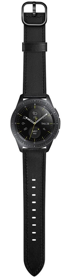 Universeel Smartwatch 22MM Bandje Leer met Modieuze Gespsluiting Zwart afbeelding 5