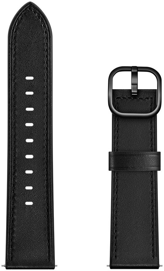 Universeel Smartwatch 22MM Bandje Leer met Modieuze Gespsluiting Zwart afbeelding 6