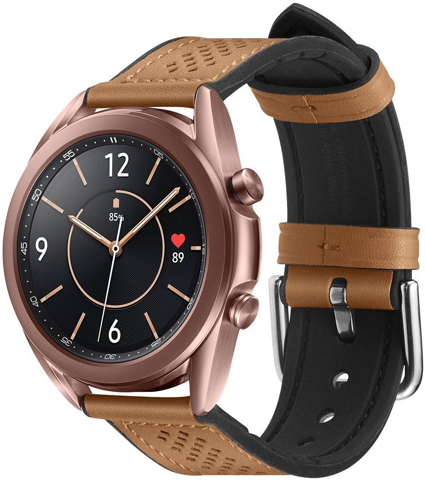Spigen Retro Fit Universeel Smartwatch 20MM Bandje Kunst Leer Bruin afbeelding 3