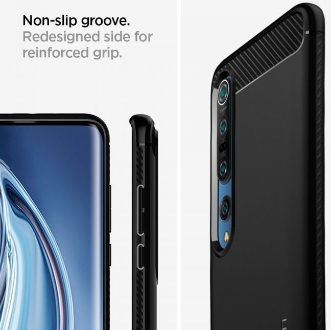 Spigen Rugged Armor Xiaomi Mi 10 / 10 Pro Hoesje Matte Black afbeelding 4