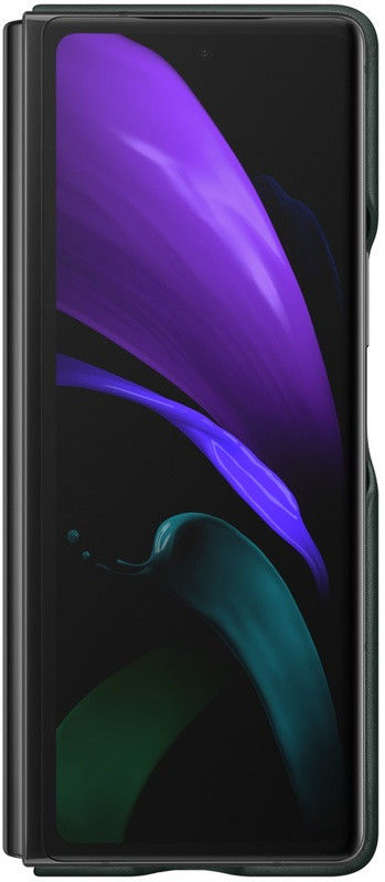 Origineel Samsung Galaxy Z Fold 2 Hoesje Leather Back Cover Groen afbeelding 2