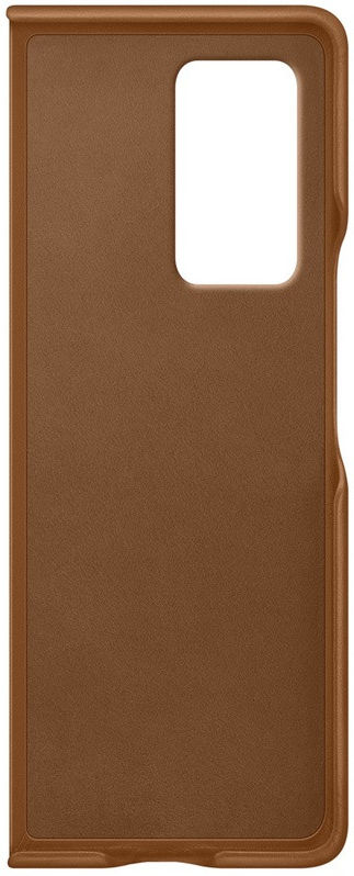 Origineel Samsung Galaxy Z Fold 2 Hoesje Leather Back Cover Bruin afbeelding 3