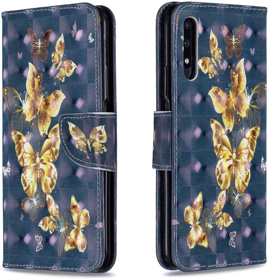 Honor 9X Lederen Portemonnee Hoesje met Print Vlinders afbeelding 4