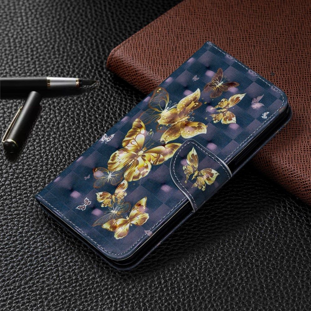 Honor 9X Lederen Portemonnee Hoesje met Print Vlinders afbeelding 7