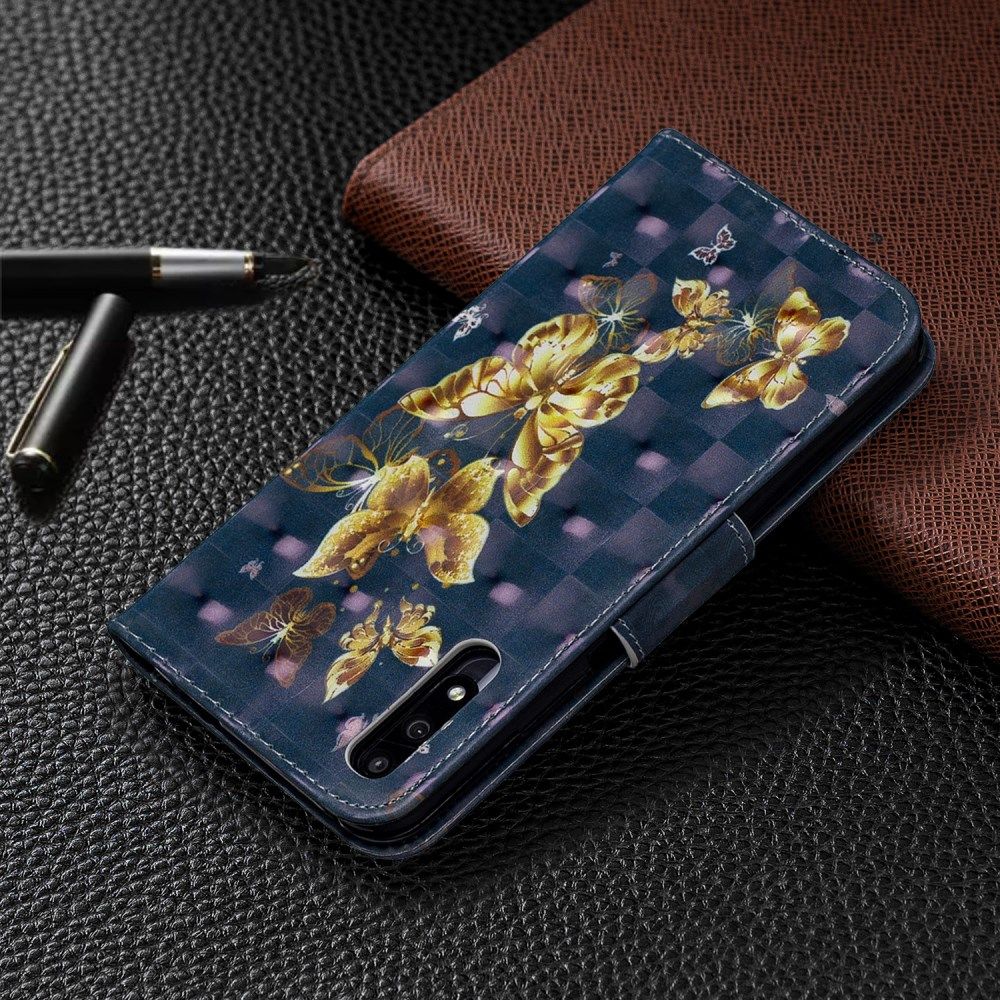 Honor 9X Lederen Portemonnee Hoesje met Print Vlinders afbeelding 8