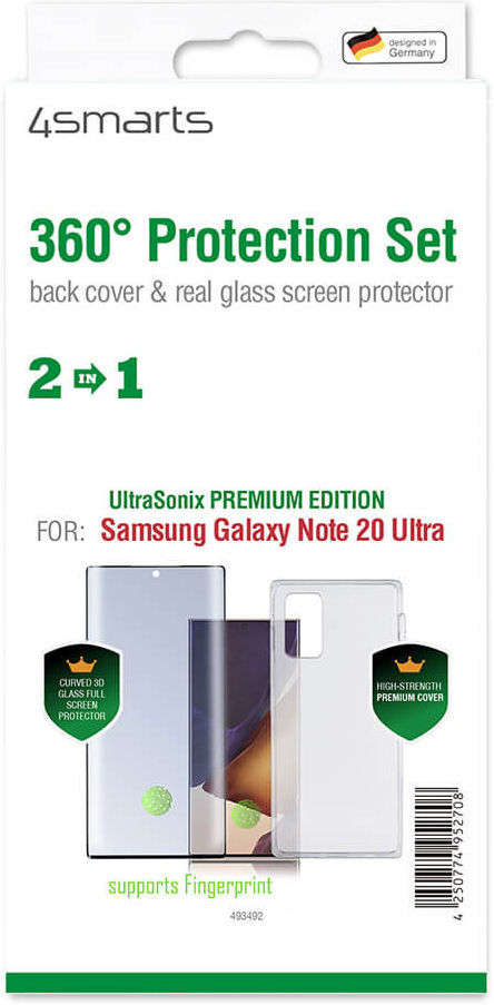 4smarts Samsung Galaxy Note 20 Ultra 360° Premium Protection Set Zwart afbeelding 2