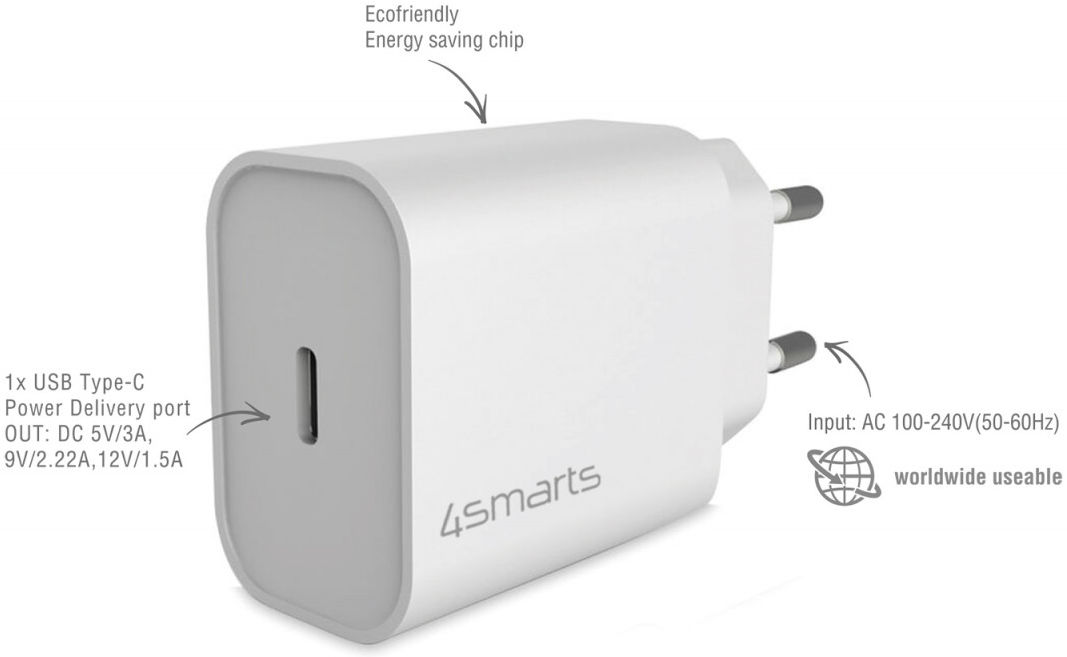 4Smarts VoltPlug Adapter 20W USB-C Snellader met Power Delivery afbeelding 6